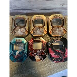 Pokemon‎ EMPTY Tin Lot x6 NO CARDS! Pikachu, Charizard, More! Container Box